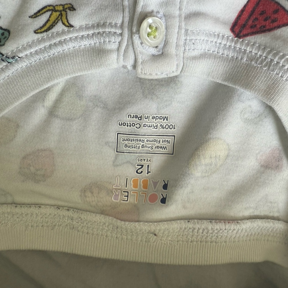 Roller Rabbit White Tee with Colorful Fruit Graphics